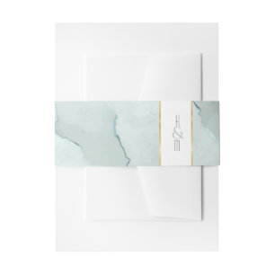 Dreamweaver Waterverf Abstract Wedding Green/Bl ID Uitnodigingen Wikkel