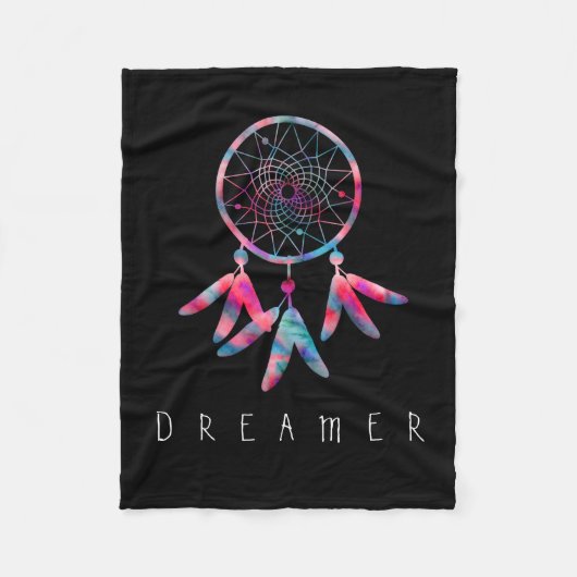 Dreamweaver Waterverf Dream Catcher Fleece Deken (Voorkant)