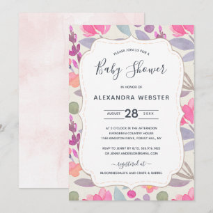 Dreamweaver Waterverf Floral   BABY SHOWER Kaart