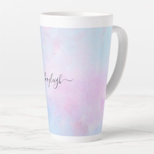 Dreamweaver Waterverf Pink Blue Turquoise Latte Mok (Rechterhoek)