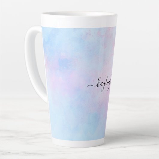 Dreamweaver Waterverf Pink Blue Turquoise Latte Mok (Linkerhoek)