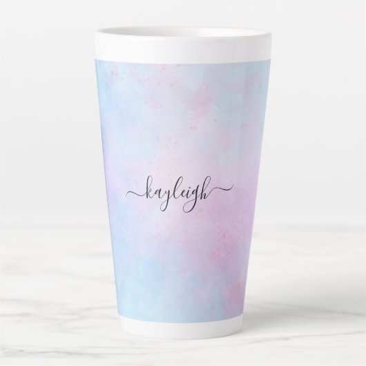 Dreamweaver Waterverf Pink Blue Turquoise Latte Mok (Voorkant)