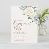Dreamweaver White Floral Engagement Party Save The Date (Staand voorkant)