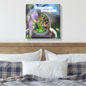 Dreamweaver Wisteria-bloemen & peracockthema's Canvas Afdruk (Insitu (Slaapkamer))