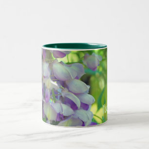 Dreamweaver Wisteria Flower Personalized Tweekleurige Koffiemok