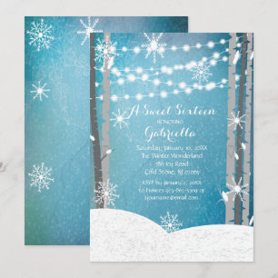Dreamweaver Woodland Forest Sweet16 Birthday Invit Kaart