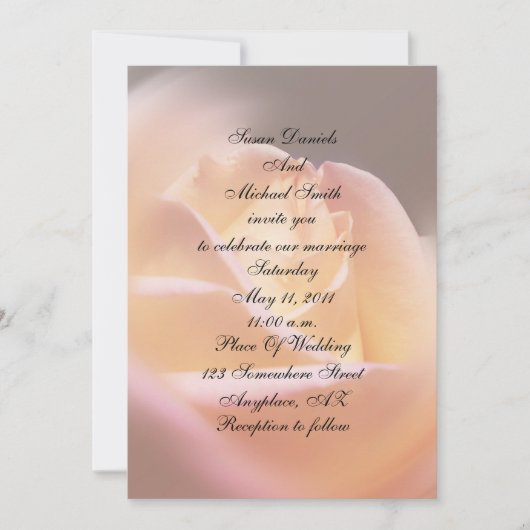 Dreamweaver Yellow Rose Floral Wedding Invite Kaart (Voorkant)