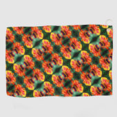 Dreamweaver Zinnia Flower Pattern Golfhanddoek (Horizontaal)