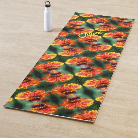 Dreamweaver Zinnia Flower Pattern Personalized Yogamat (In situ)