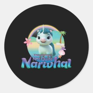 DreamWorks niet helemaal Narwhal Land Ronde Sticker