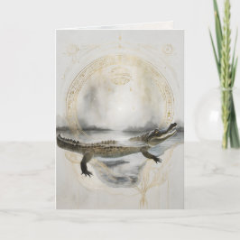 Dreamwoven Guardian Alligator Greeting Card Kaart