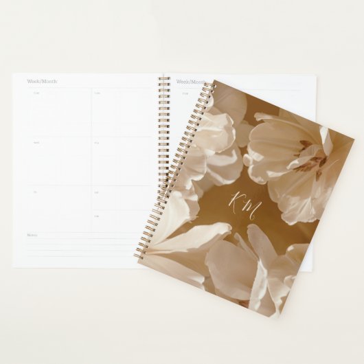 Dreamy and Luxurious White floral Initial Planner (Display)