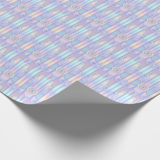 Dreamy Art Deco Pastel Roze, Paarse en Aqua Cadeaupapier (Hoek)