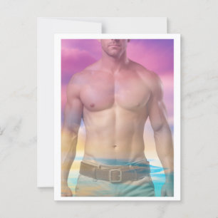 Dreamy Beach Torso Puzzle - Serenity Meets Strengt Briefkaart