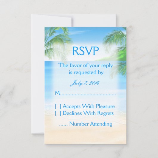 Dreamy Beach Wedding RSVP (Devant)