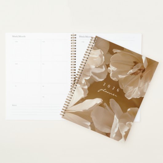 Dreamy beige / brown floral planner (Display)