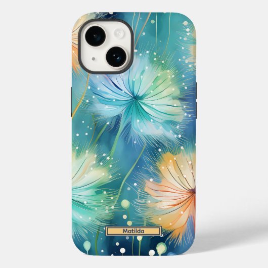 Dreamy Blue Yellow Dandelions iPhone / coque ipad (Verso)