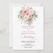 Dreamy Blush Rose Floral Wedding Invitation (Devant)