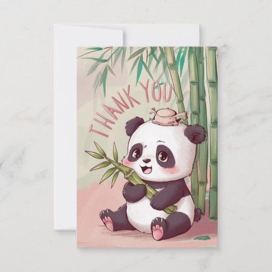 Dreamy Boho Panda Bedankkaart (Voorkant)