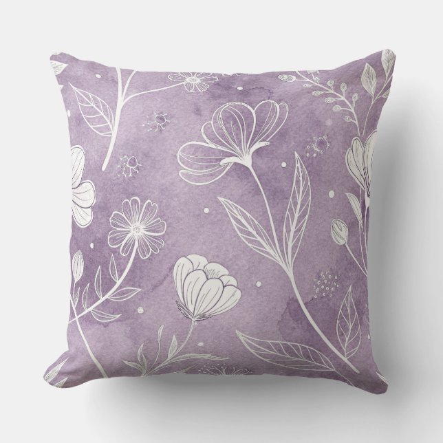 Dreamy Botanical Floral Throw Pillow Kussen (Voorkant)