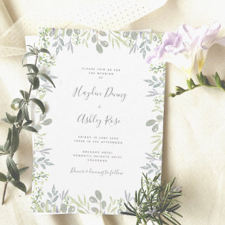 Dreamy botanical greenergie Faire-part de mariage