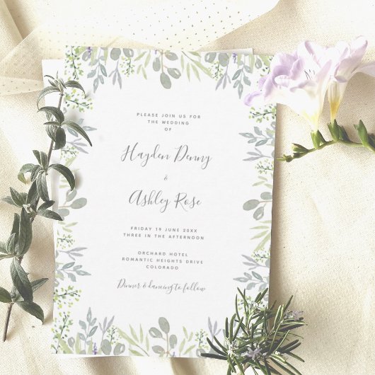 Dreamy botanical greenergie Faire-part de mariage