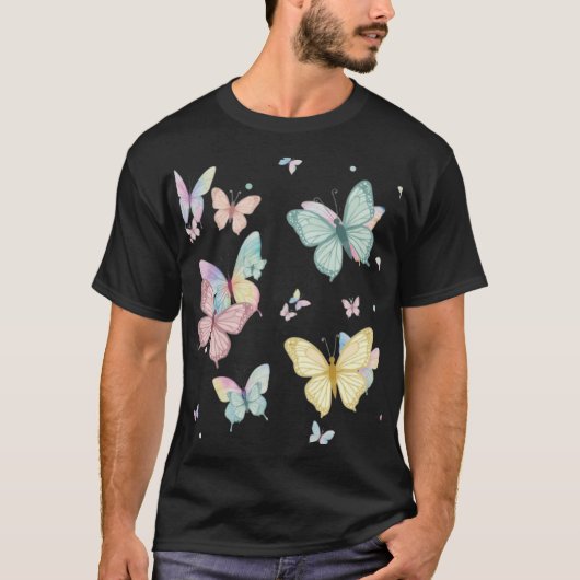 Dreamy Butterfly Watercolor T-Shirt Designs (Devant)