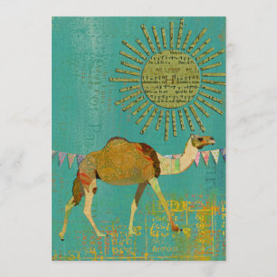 Dreamy Camel Baby shower Sunshine Invitation Turqu
