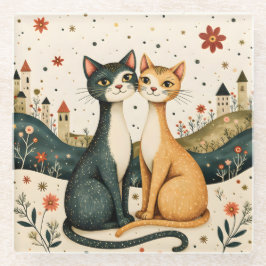 Dreamy Cats Glazen Onderzetter