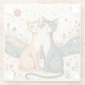 Dreamy Cats Glazen Onderzetter (Achterkant)