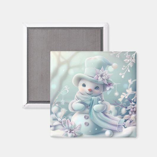 Dreamy Christmas Snowman Magnet (Recto/Verso)