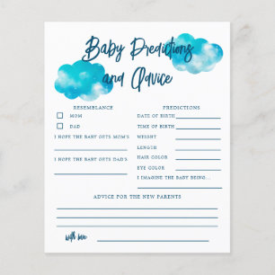Dreamy Cloud Boy Baby Voorspellingen & Advies Kaar
