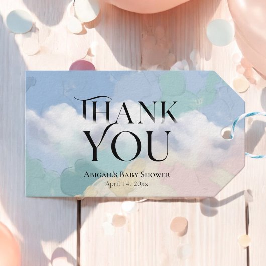 Dreamy Cloud Nine Pastel Bedankt Cadeaulabel