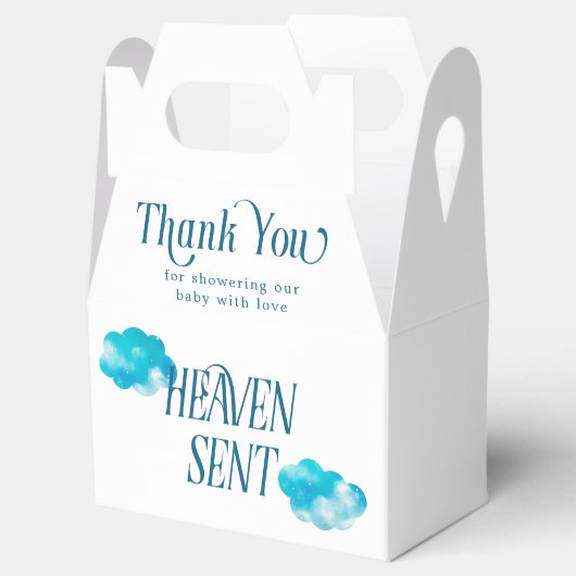 Dreamy Clouds Heaven heeft Boy Baby shower gestuur Bedankdoosjes (Geopend)