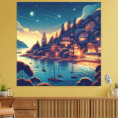 Dreamy Coastal Night Canvas Afdruk (Insitu (Woonkamer))