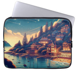 Dreamy Coastal Night Laptop Sleeve