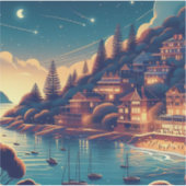 Dreamy Coastal Night Sticker (Voorkant)
