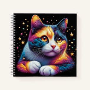 Dreamy colorful cat notebook! notitieboek