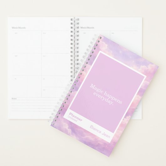 Dreamy Cotton Candy Cloudscape Block Quote Small Planner (Display)