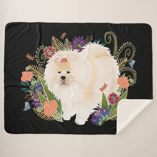 DREAMY CREAMY cream chow Sherpa Deken (Voorkant (horizontaal))