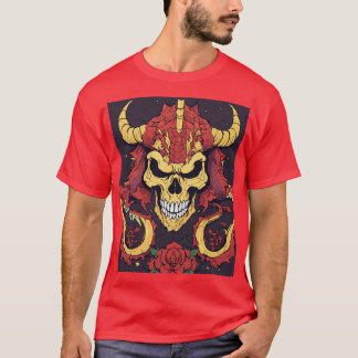 Dreamy Dragon Skull T-Shirt Design