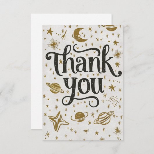 Dreamy Editable Meteor Celestial Bedankkaart (Voorkant / Achterkant)