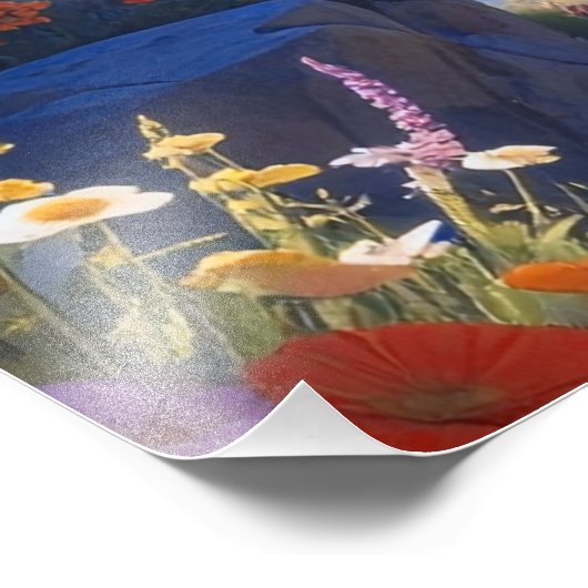 Dreamy Fantasy Landscape Tapestry – Mountains & Bl Foto Afdruk (Hoek)