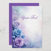 Dreamy Fantasy Purple and Blue Roses Kaart (Voorkant / Achterkant)