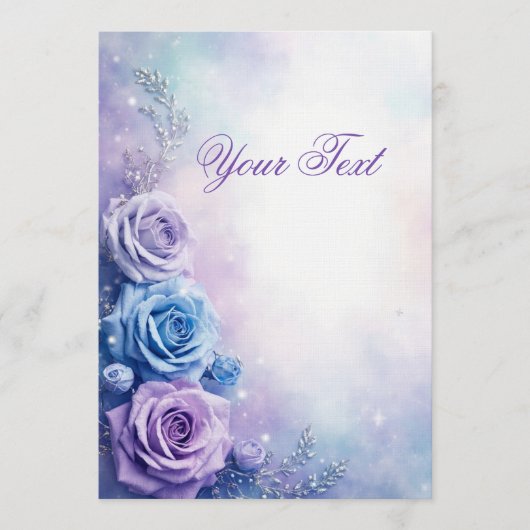 Dreamy Fantasy Purple and Blue Roses Kaart (Voorkant)