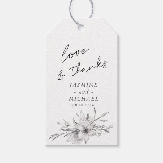 Dreamy Floral | Étiquette Cadeau Favor Mariage (Devant)