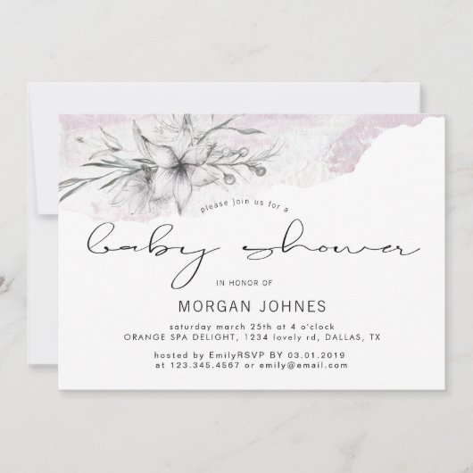 Dreamy Floral | Invitation Baby shower (Devant)