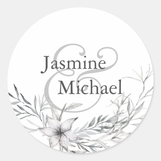 Dreamy Floral | Sticker rond personnalisé (Devant)