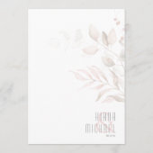 Dreamy Foliage Mariage Menu V2 Blush Pink ID817 (Dos)