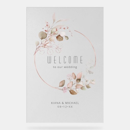 Dreamy Foliage Mariage Welcome Blush ID817 (Recto)